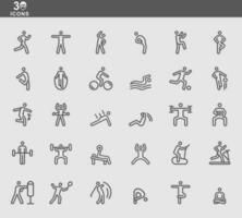 Vector line icons of Exercise for Health