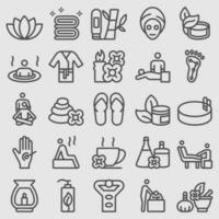 Line icons set for Spa health vector