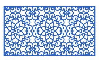 Decorative floral patterns, geometric template for cnc laser cutting vector