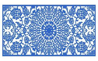 Decorative floral patterns, geometric template for cnc laser cutting vector