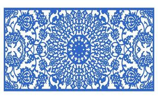 Decorative floral patterns, geometric template for cnc laser cutting vector