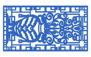Decorative floral patterns, geometric template for cnc laser cutting vector