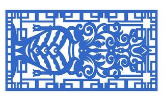 Decorative floral patterns, geometric template for cnc laser cutting vector