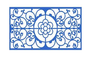Decorative blue patterns, Islamic, floral and geometric template for cnc laser cutting vector