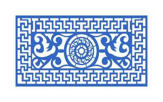 Decorative blue patterns, Islamic, floral and geometric template for cnc laser cutting vector