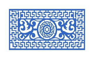 Decorative blue patterns, Islamic, floral and geometric template for cnc laser cutting vector