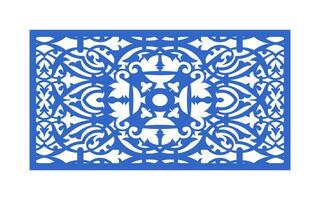 Decorative blue patterns, Islamic, floral and geometric template for cnc laser cutting vector
