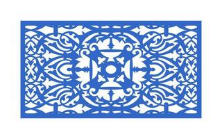 Decorative blue patterns, Islamic, floral and geometric template for cnc laser cutting vector