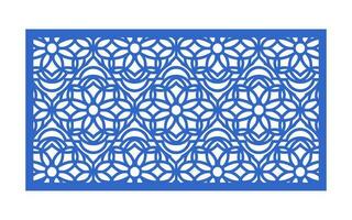 Decorative blue patterns, Islamic, floral and geometric template for cnc laser cutting vector