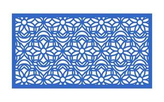 decorativo azul patrones, islámico, floral y geométrico modelo para cnc láser corte vector