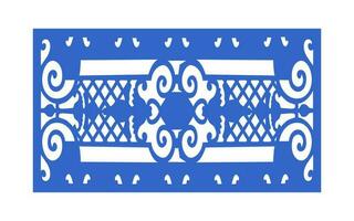 Decorative blue patterns, Islamic, floral and geometric template for cnc laser cutting vector