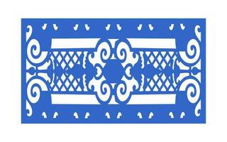 Decorative blue patterns, Islamic, floral and geometric template for cnc laser cutting vector