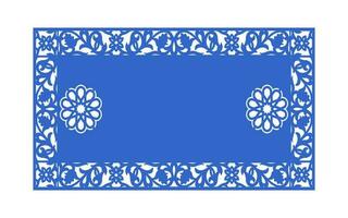 Decorative blue patterns, Islamic, floral and geometric template for cnc laser cutting vector