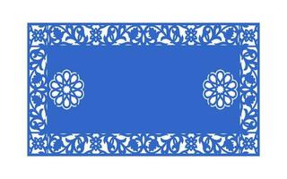 Decorative blue patterns, Islamic, floral and geometric template for cnc laser cutting vector