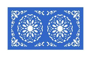 Decorative blue patterns, Islamic, floral and geometric template for cnc laser cutting vector