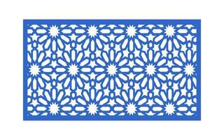 Decorative blue patterns, Islamic, floral and geometric template for cnc laser cutting vector