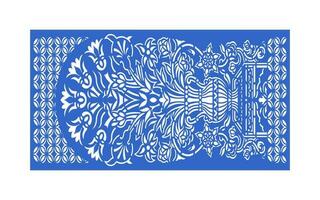 Decorative blue patterns, Islamic, floral and geometric template for cnc laser cutting vector