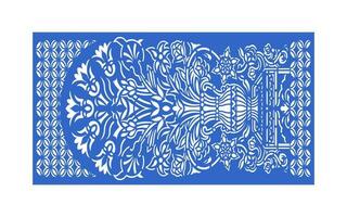 Decorative blue patterns, Islamic, floral and geometric template for cnc laser cutting vector