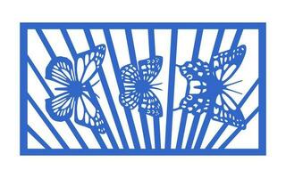 Decorative blue patterns, Islamic, floral and geometric template for cnc laser cutting vector