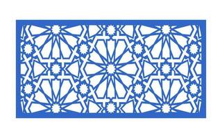 Decorative blue patterns, Islamic, floral and geometric template for cnc laser cutting vector