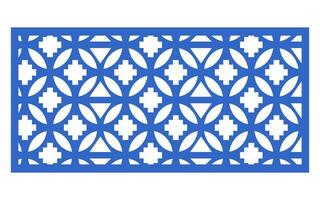 Decorative blue patterns, Islamic, floral and geometric template for cnc laser cutting vector