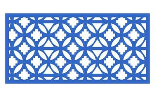 Decorative blue patterns, Islamic, floral and geometric template for cnc laser cutting vector