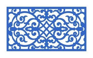 Decorative blue patterns, Islamic, floral and geometric template for cnc laser cutting vector