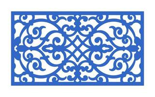 Decorative blue patterns, Islamic, floral and geometric template for cnc laser cutting vector