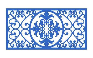 Decorative blue patterns, Islamic, floral and geometric template for cnc laser cutting vector