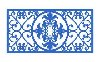 Decorative blue patterns, Islamic, floral and geometric template for cnc laser cutting vector