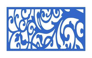 Decorative blue patterns, Islamic, floral and geometric template for cnc laser cutting vector