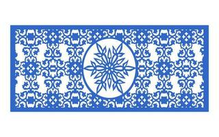 Decorative blue patterns, Islamic, floral and geometric template for cnc laser cutting vector