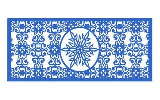 Decorative blue patterns, Islamic, floral and geometric template for cnc laser cutting vector