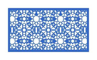Decorative blue patterns, Islamic, floral and geometric template for cnc laser cutting vector