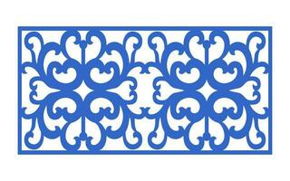 Decorative blue patterns, Islamic, floral and geometric template for cnc laser cutting vector