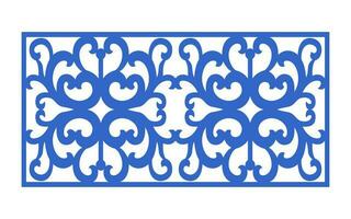 Decorative blue patterns, Islamic, floral and geometric template for cnc laser cutting vector