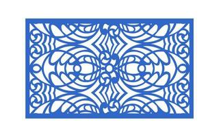 Decorative blue patterns, Islamic, floral and geometric template for cnc laser cutting vector