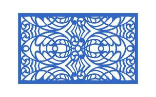 Decorative blue patterns, Islamic, floral and geometric template for cnc laser cutting vector