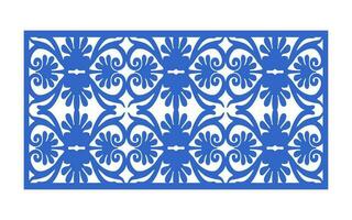 Decorative blue patterns, Islamic, floral and geometric template for cnc laser cutting vector