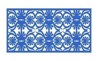 Decorative blue patterns, Islamic, floral and geometric template for cnc laser cutting vector