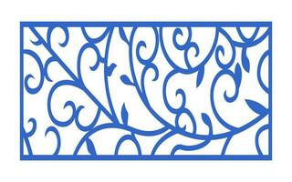 Decorative blue patterns, Islamic, floral and geometric template for cnc laser cutting vector