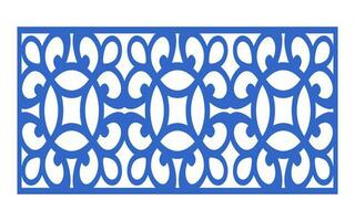 Decorative blue patterns, Islamic, floral and geometric template for cnc laser cutting vector