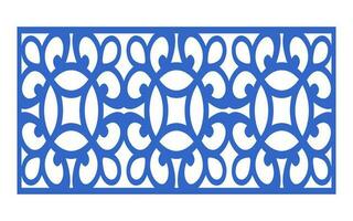 Decorative blue patterns, Islamic, floral and geometric template for cnc laser cutting vector