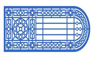 Decorative blue patterns, Islamic, floral and geometric template for cnc laser cutting vector