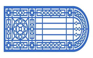 Decorative blue patterns, Islamic, floral and geometric template for cnc laser cutting vector