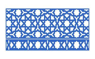 Decorative blue patterns, Islamic, floral and geometric template for cnc laser cutting vector