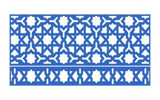 Decorative blue patterns, Islamic, floral and geometric template for cnc laser cutting vector