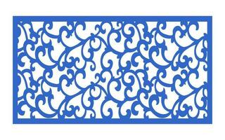 Decorative floral patterns, geometric template for cnc laser cutting vector