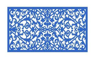 Decorative floral patterns, geometric template for cnc laser cutting vector
