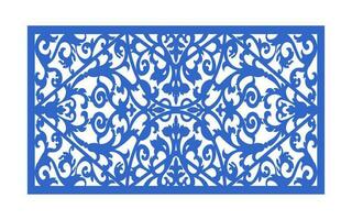 Decorative floral patterns, geometric template for cnc laser cutting vector